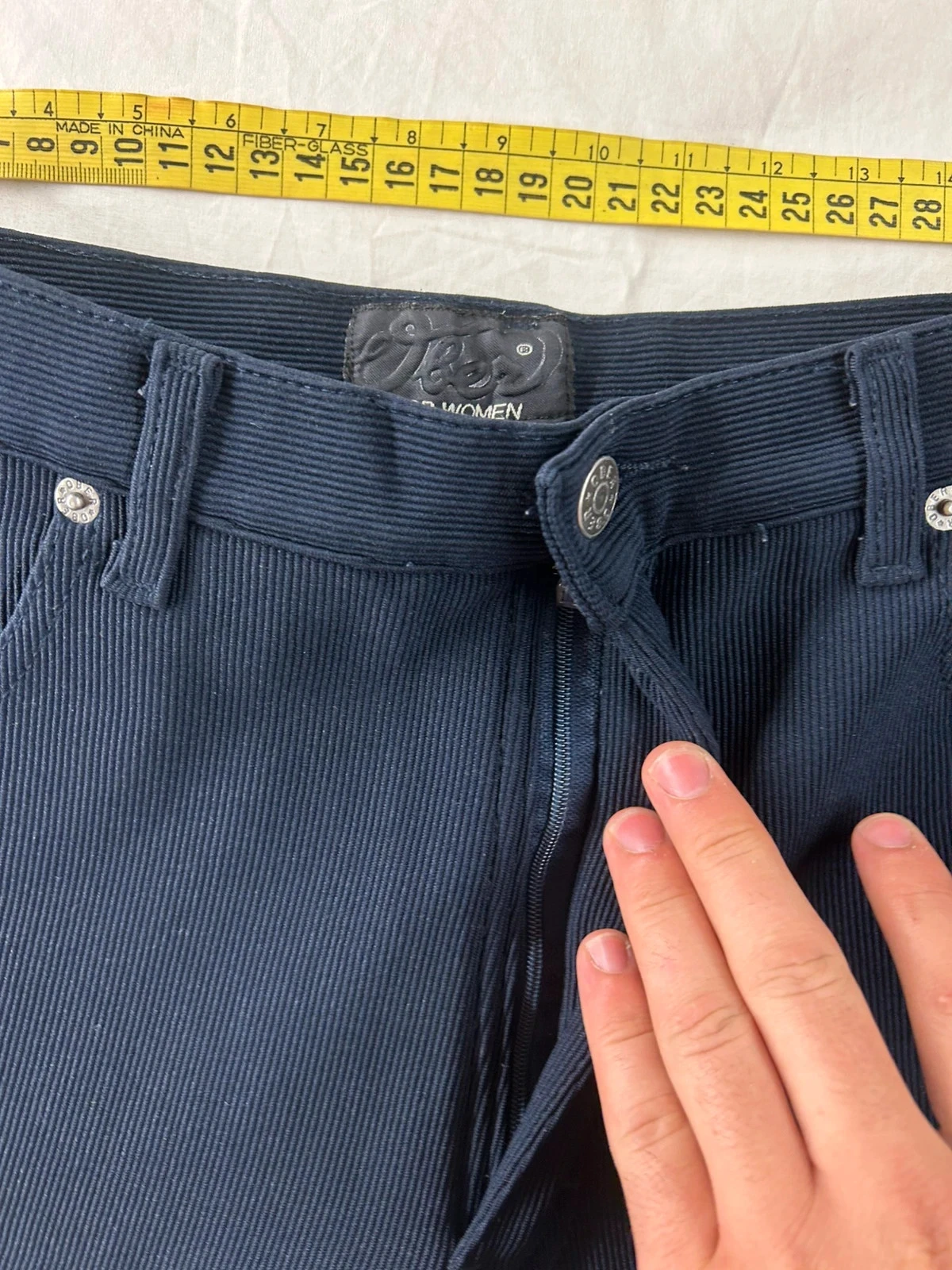 Pantalón ajustado azul marino ober style efecto acanalado talla 36 – photo 8